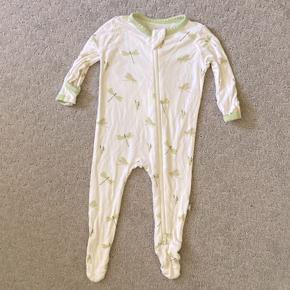 Kyte BABY Cream and Green Dragonfly Footie